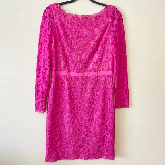 Nine West | Dresses | Nine West Hot Pink Lace Dress | Poshmark